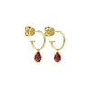 Pear Shaped 0.5ct Ruby Hoop Earrings thumbnail