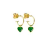 Heart Shaped 0.5ct Emerald Hoops Earrings thumbnail