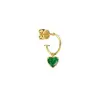 Heart Shaped 0.5ct Emerald Hoop Single Earring thumbnail