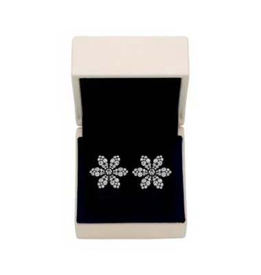 4. Flower Ajour Pave Stud Earrings thumbnail