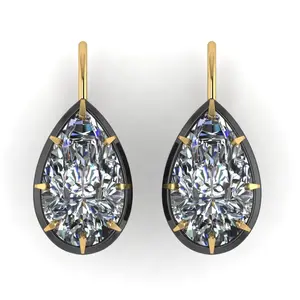 1. Pear Shaped 3ct Diamond Earrings thumbnail