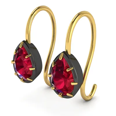 Pear Shaped 0.5ct Ruby Earrings Pear Shaped 0.5ct Ruby Earrings