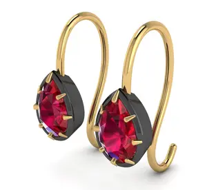 1. Pear Shaped 0.5ct Ruby Earrings thumbnail