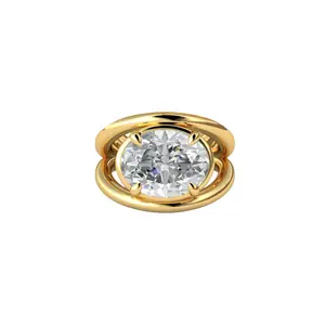 Oval Duo Band Diamond Ring