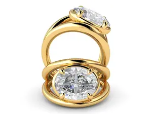 2. Oval Duo Band Diamond Ring thumbnail