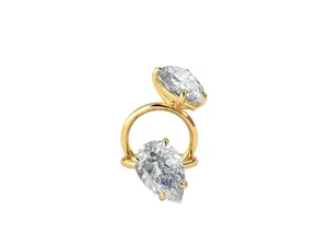Tilted Pear Shaped Diamond Ring