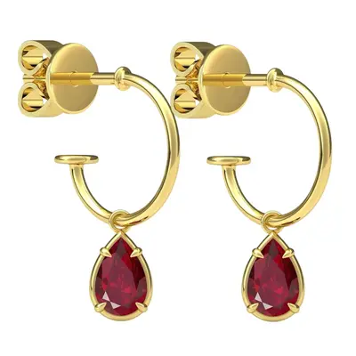 Pear Shaped 0.5ct Ruby Hoop Earrings Pear Shaped 0.5ct Ruby Hoop Earrings