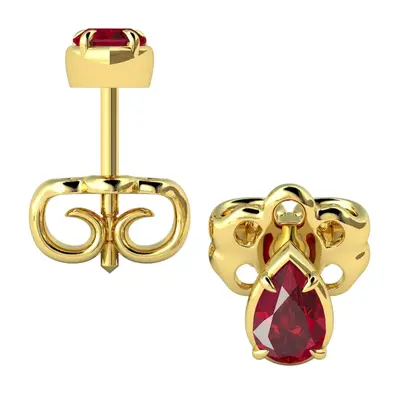 Pear Shaped 0.5ct Ruby Stud Earrings Pear Shaped 0.5ct Ruby Stud Earrings