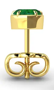 3. Heart Shaped 0.5ct Emerald Stud Earrings thumbnail