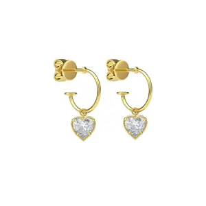Heart Shaped 0.5ct Diamond Hoops Earrings
