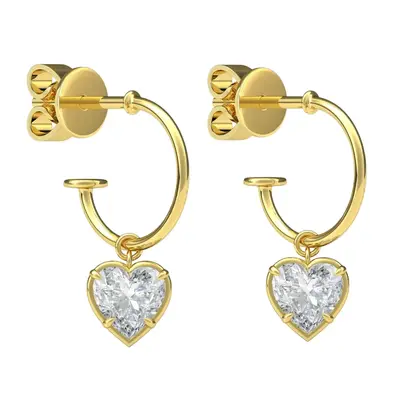 Heart Shaped 0.5ct Diamond Hoops Earrings Heart Shaped 0.5ct Diamond Hoops Earrings