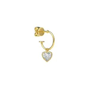 Heart Shaped 0.5ct Diamond Single Hoop Earrings