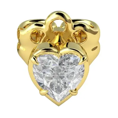 Heart Shaped 0.5ct Diamond Stud Single Earring Heart Shaped 0.5ct Diamond Stud Single Earring