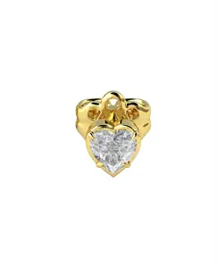 1. Heart Shaped 0.5ct Diamond Stud Single Earring thumbnail