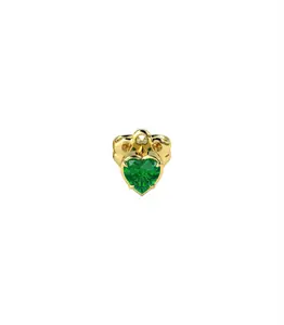 Heart Shaped 0.5ct Emerald Stud Single Earring