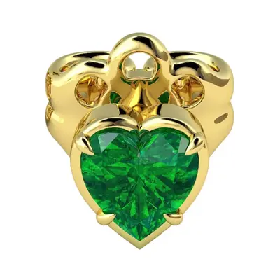 Heart Shaped 0.5ct Emerald Stud Single Earring Heart Shaped 0.5ct Emerald Stud Single Earring