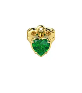 1. Heart Shaped 0.5ct Emerald Stud Single Earring thumbnail