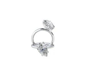 Tilted Pear Shaped Diamond White Gold Ring