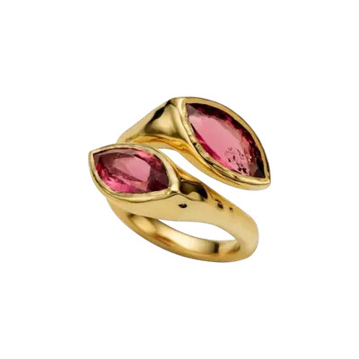 Toi et Moi Marquise Tourmaline Ring