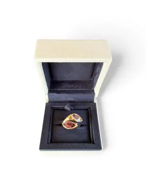 2. Toi et Moi Marquise Tourmaline Ring thumbnail