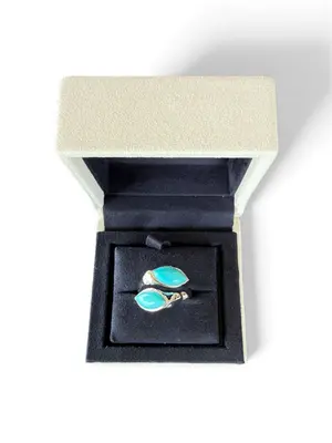 2. Toi et Moi Marquise Turquoise Ring thumbnail